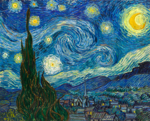 Ein Bild des Werks „Sternennacht", ein Impressionistisches Werk von Vincent Van Gogh.